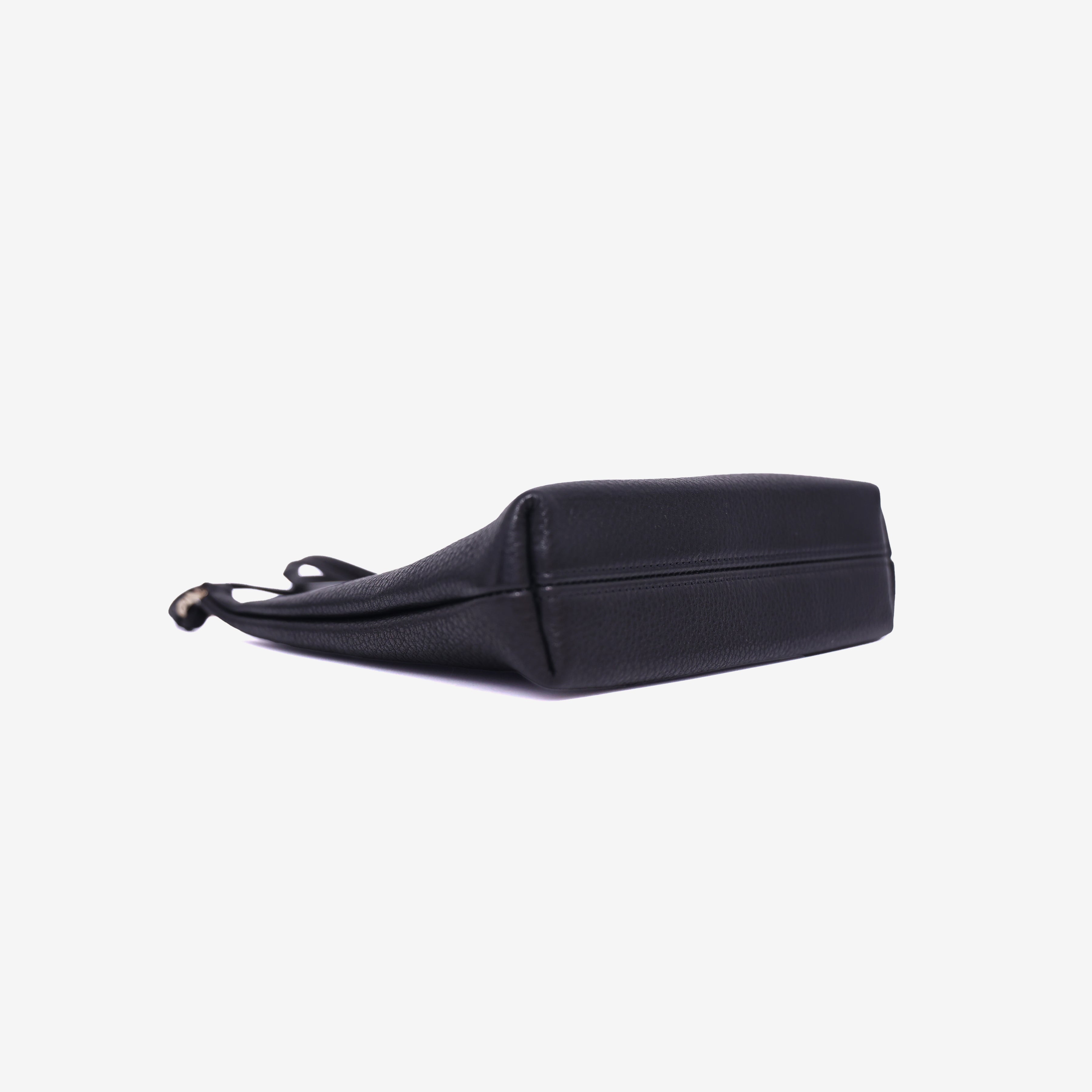 Chrome Hearts Viv Dagger Shoulder Bag in Black Calf Leather with Silver Hardware bottom side view