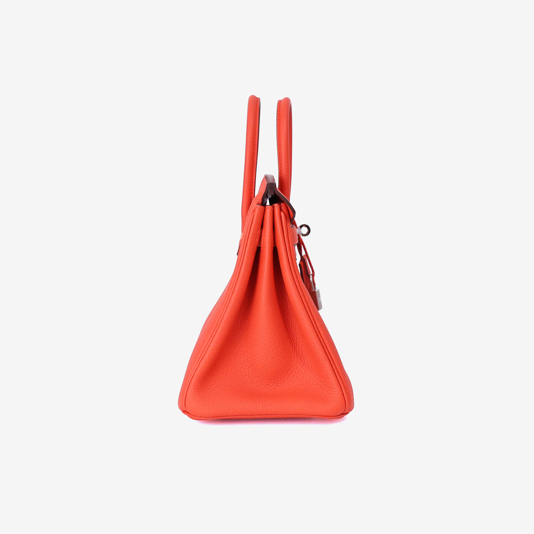 Hermès Birkin 25 in Rouge Togo Leather with Palladium Hardware side view