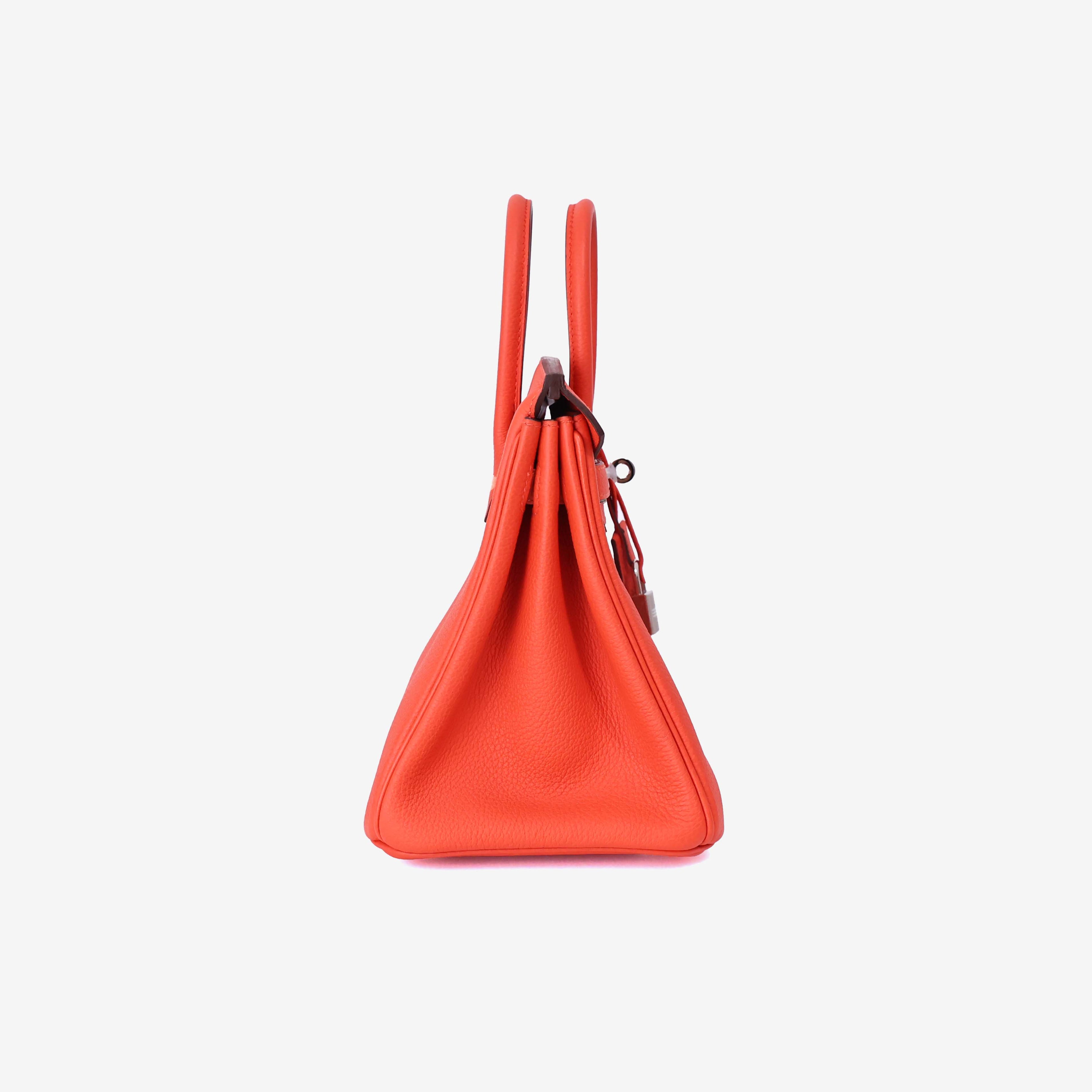 Hermès Birkin 25 in Rouge Togo Leather with Palladium Hardware side view