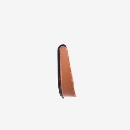 Loewe Small Heel Pouch in Brown Calfskin Leather