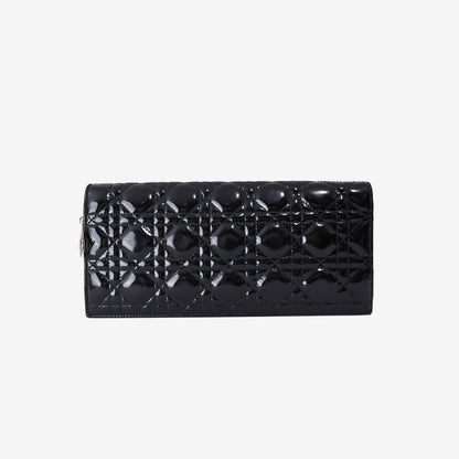 Dior Patent Clutch in Black Patent Calfskin Leather with Silver Hardware