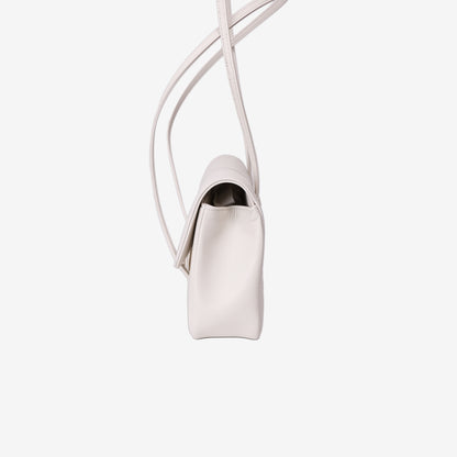 Chanel 26P Preppy Flap Bag Small in White Calfskin Leather with Gold Hardware side view