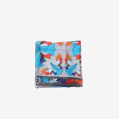 Chrome Hearts Multi Color Cross Silk Scarf in Medium Grey Multicolour Silk