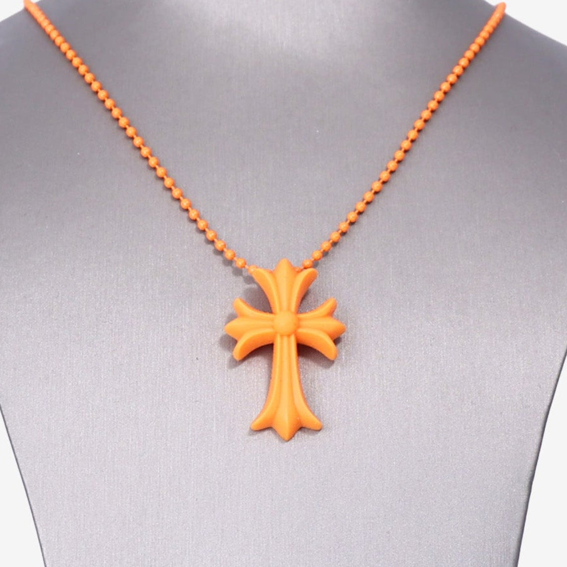 Chrome Hearts Cross Pendant Necklace in Orange Silicone – SW3 BOUTIQUE