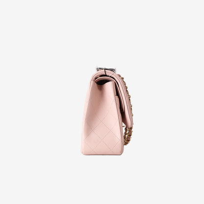 Chanel Classic Flap Jumbo in Pink Lambskin Leather with Gold Hardware