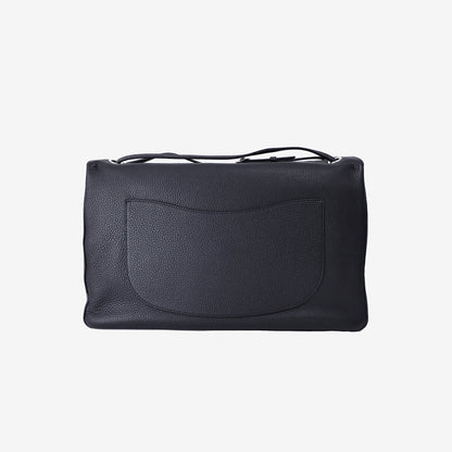 Chanel 26A Matthieu Blazy Maxi Oversized Flap Bag 38.5 (Airport Bag) in Black Grained Calfskin with Silver Hardware