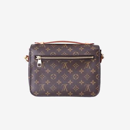 Louis Vuitton Pochette Métis Satchel Bag in Monogram Coated Canvas/Natural Cowhide Leather with Gold Hardware