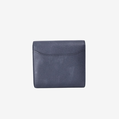 Hermès Constance Slim Wallet in Bleu Indigo Epsom Leather with Palladium Hardware