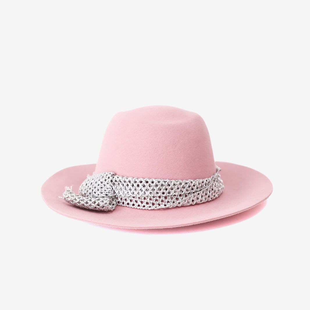 Maison Michel Paris Pink Wool Felt Fedora Hat (Size L)