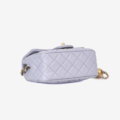 Chanel Pearl Crush Mini Square Flap Bag in Grey Lambskin with Gold Hardware (Contact to Enquire)