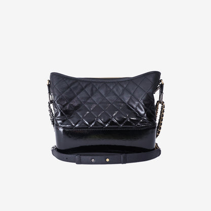 Chanel Gabrielle Medium Hobo Shoulder Bag in Lambskin/Patent Leather with Mixed Hardware