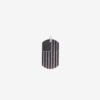 Chrome Hearts American Flag Dog Tag Pendant in 925 Sterling Silver