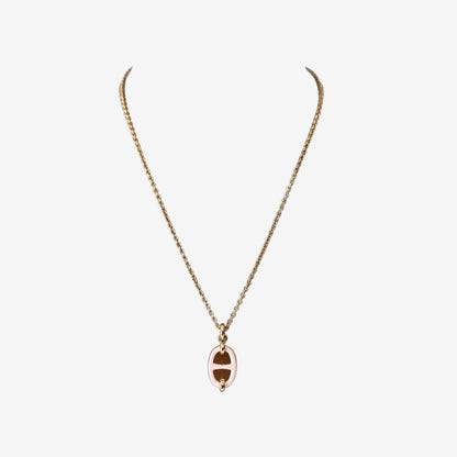 Hermès Mini Maillon Necklace in Rose Beauté Pink with Gold-Plated Hardware