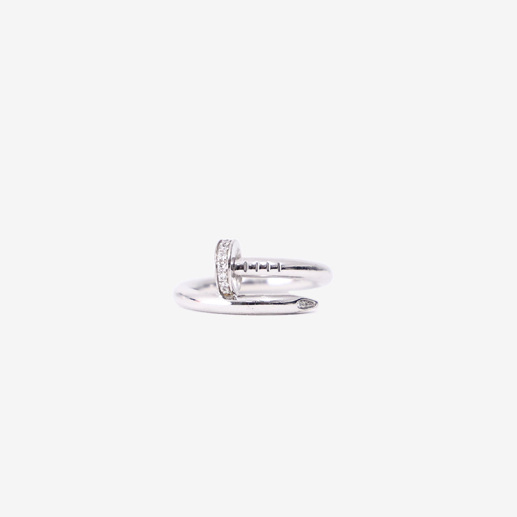 Cartier Juste un Clou Ring in 18ct White Gold with Diamonds (Size 47)