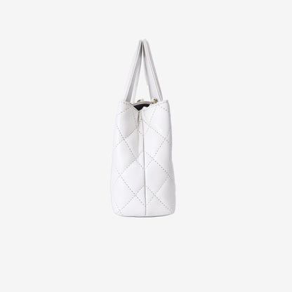 Chanel Small Kelly Shopper in White Aged Calfskin with Brushed Gold Hardware