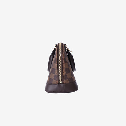 Louis Vuitton Alma BB Bag in Brown Damier Ebene Canvas with Gold Hardware
