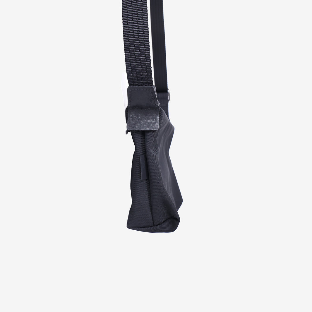 Longchamp Mini Crossbody Bag in Black Canvas with Silver Hardware