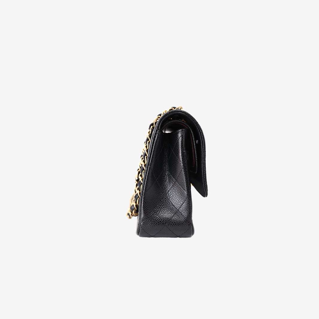 Chanel Classic Double Flap Medium in Black Caviar Leather with Gold Hardware (Contact to Enquire)