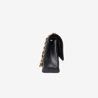Chanel Classic Double Flap Medium in Black Caviar Leather with Gold Hardware (Contact to Enquire)
