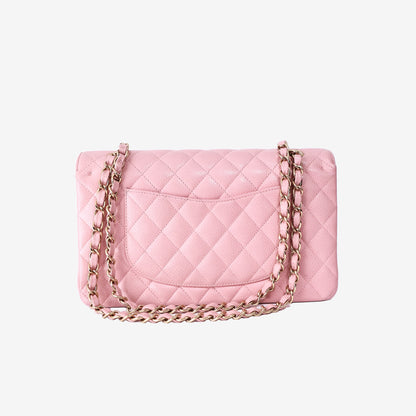Chanel Classic Medium Flap Bag in Pink Caviar Leather with Gold Hardware