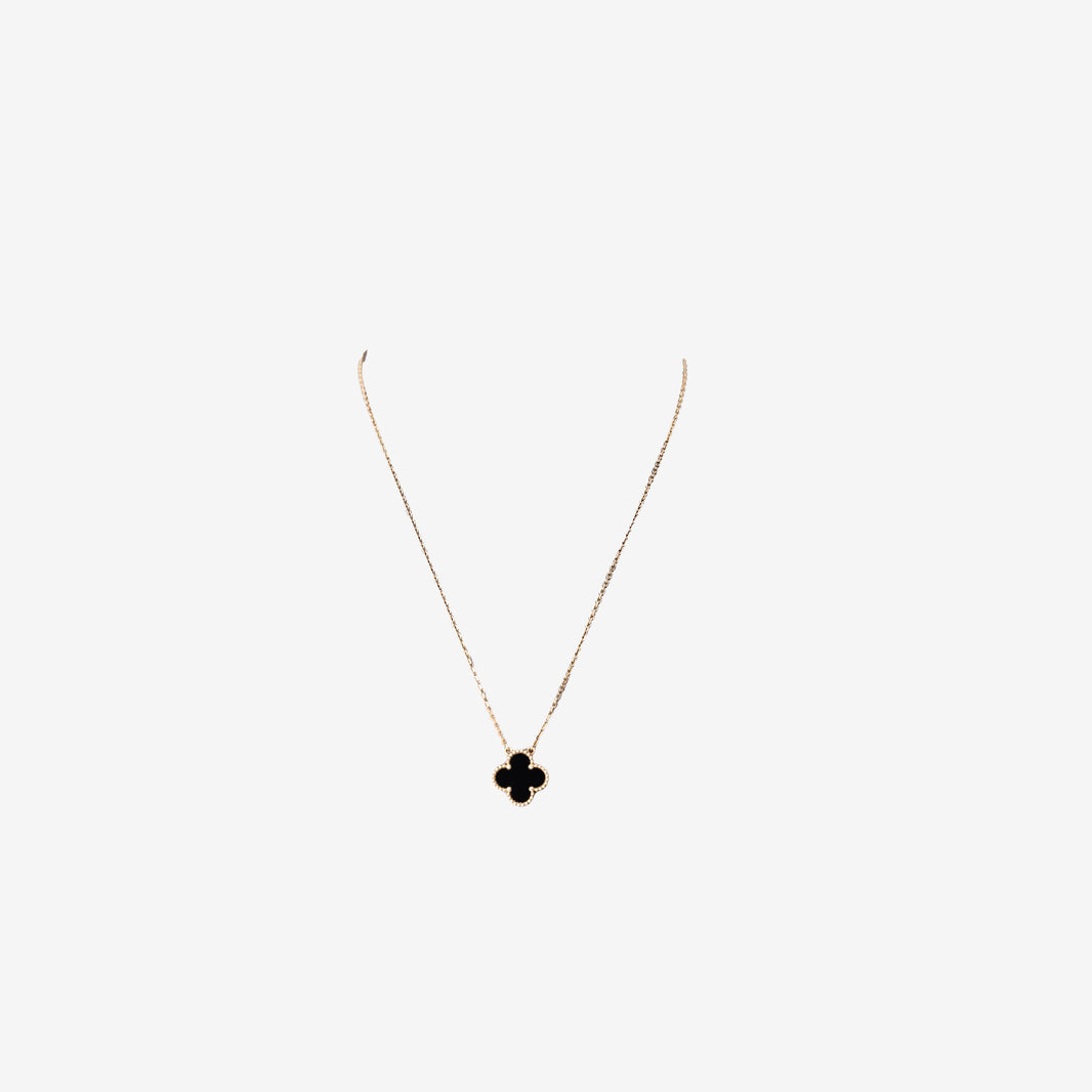 Van Cleef & Arpels Vintage Alhambra Pendant in Yellow Gold & Onyx