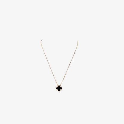 Van Cleef & Arpels Vintage Alhambra Pendant in Yellow Gold & Onyx