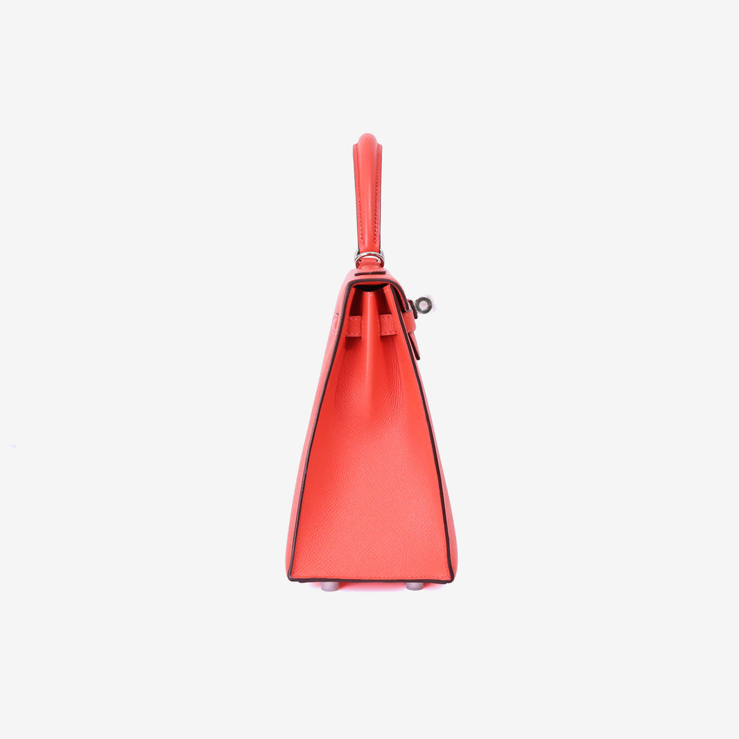 Hermès Kelly 28 in Rose Jaipur Epsom Leather with Palladium Hardware side view