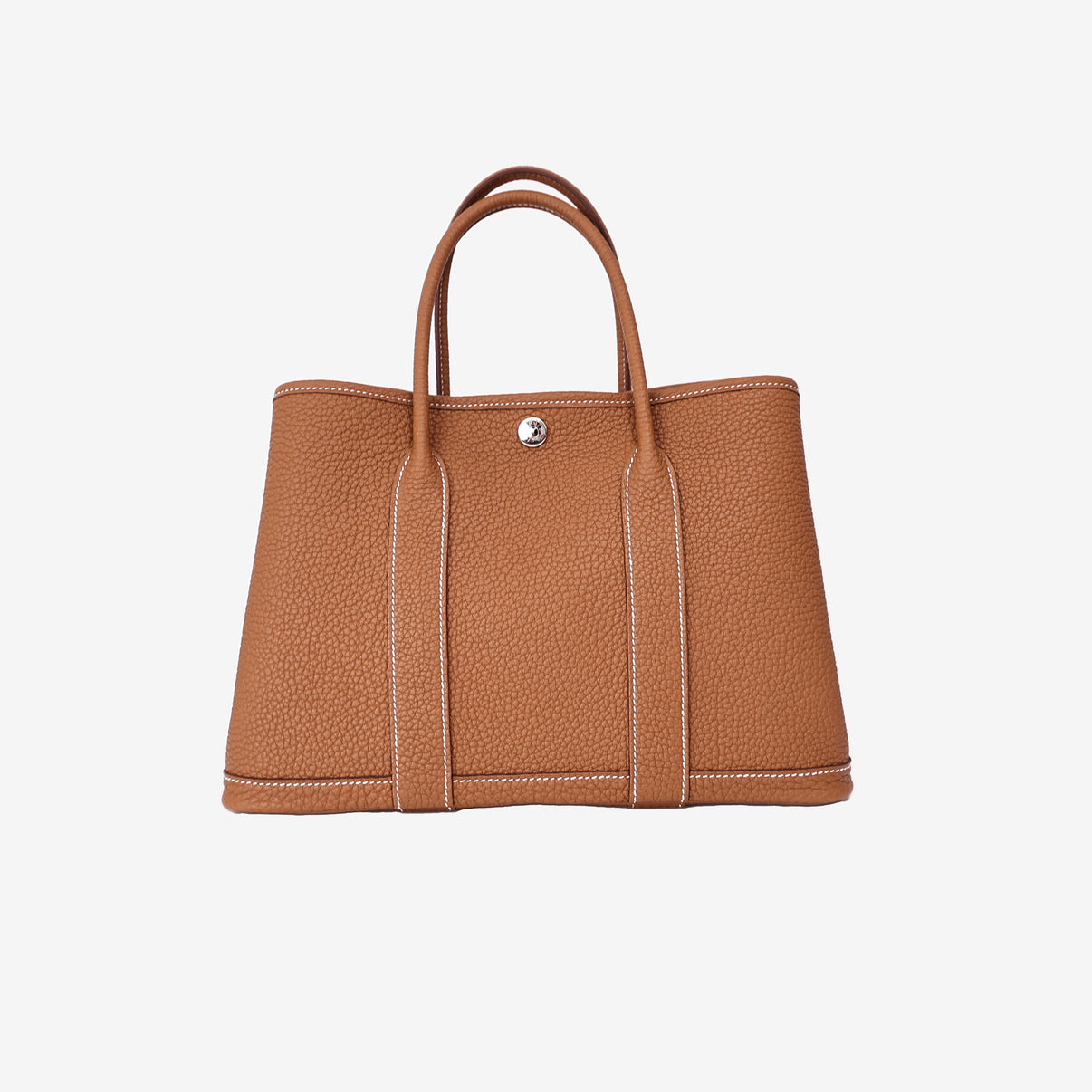 Hermès Garden Party 30 in Gold Negonda Leather with Palladium Hardware back view
