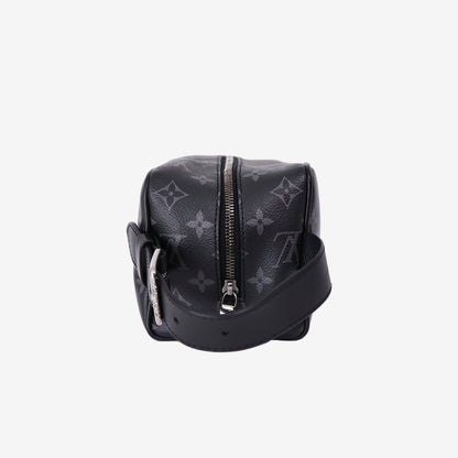 Louis Vuitton Locker Dopp Kit in Black Monogram Eclipse Canvas with Ruthenium Hardware