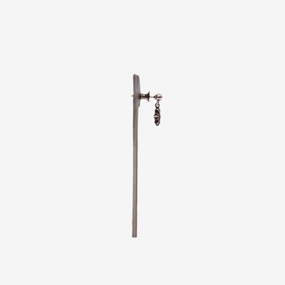Chrome Hearts Tiny CH Plus Hanging Cross Drop Earring in Sterling Silver side view
