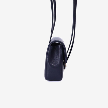 Chanel 26P Preppy Flap Mini in Navy Calfskin Leather with Gold Hardware side view