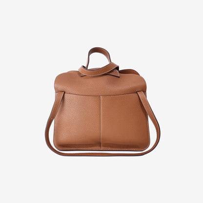 Hermès Halzan 31 Bag in Gold Clemence Leather with Gold Hardware