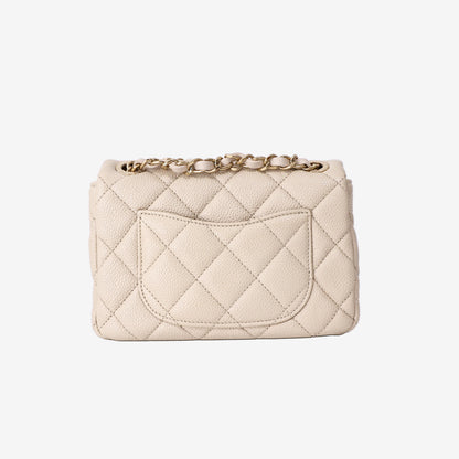 Chanel Sweetheart Flap Bag in Beige Caviar Leather with Gold Hardware