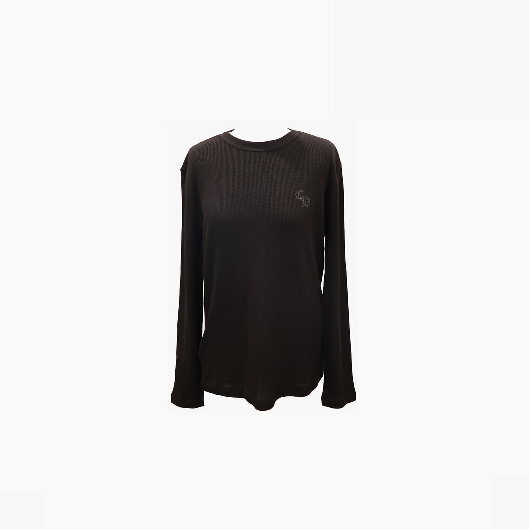 Chrome Hearts Thermal Long-Sleeve Top in Black Wool (Size M)
