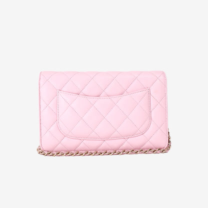 Chanel Wallet on Chain in Pink Caviar Leather with Gold Hardware