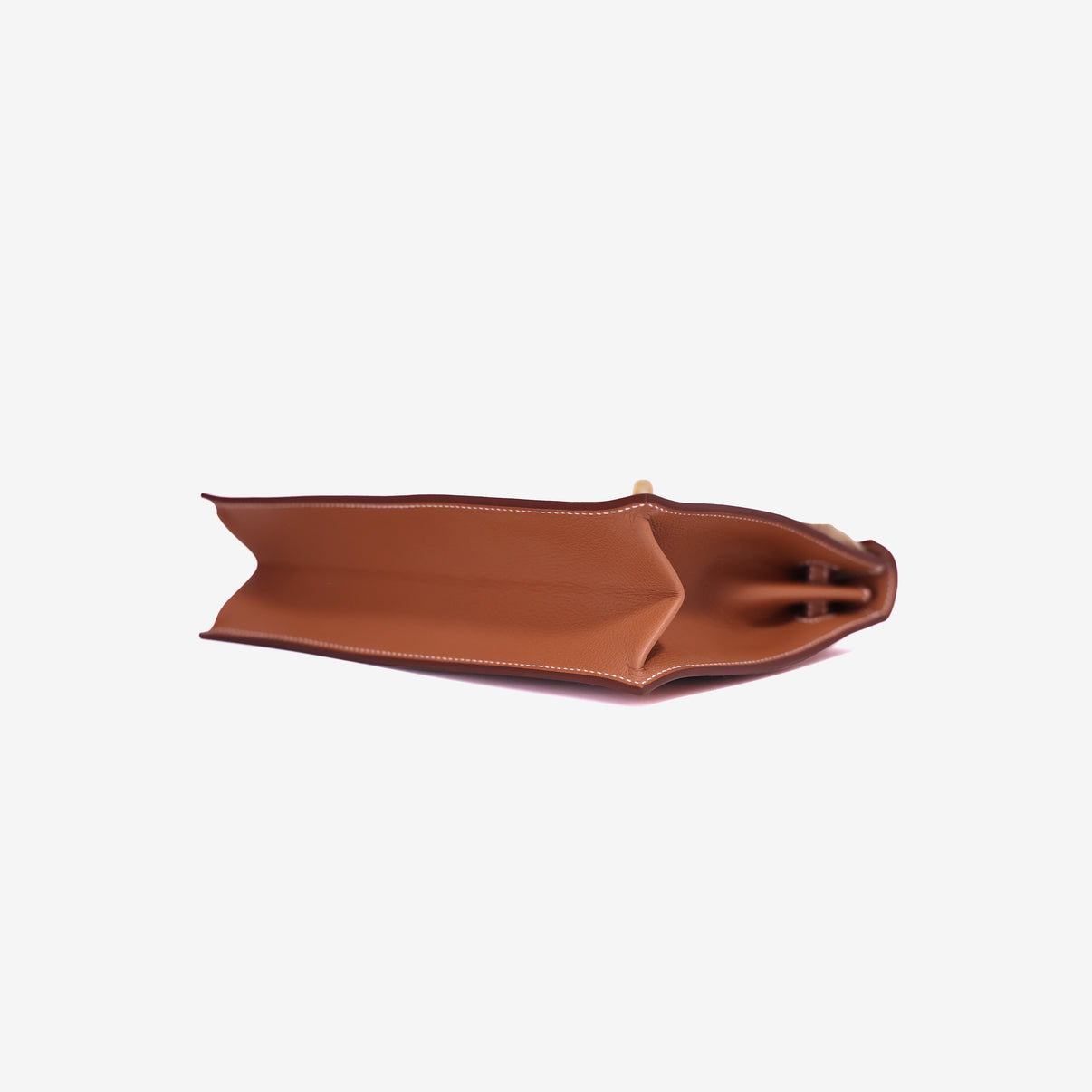 Hermès Kelly Danse in Gold Evercolor Leather with Gold Hardware bottom side view