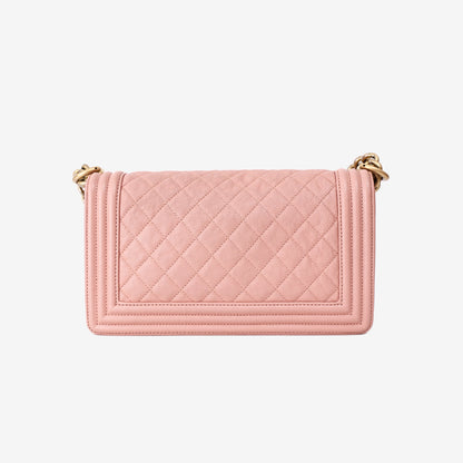 Chanel Medium Boy Bag in Pink Caviar Leather with Gold Hardware