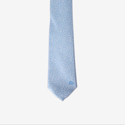 Hermès Hiding Rabbit Silk Tie in Sky Blue (Cache-Cache Lapin)