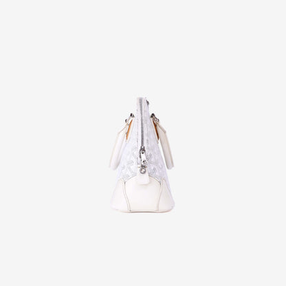 Goyard Mini Vendôme Handbag in White Goyardine Canvas side view