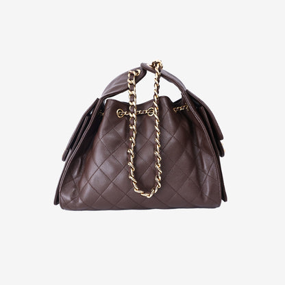 Chanel 25 Hobo Bag Small in Brown Caviar Leather with Gold Hardware