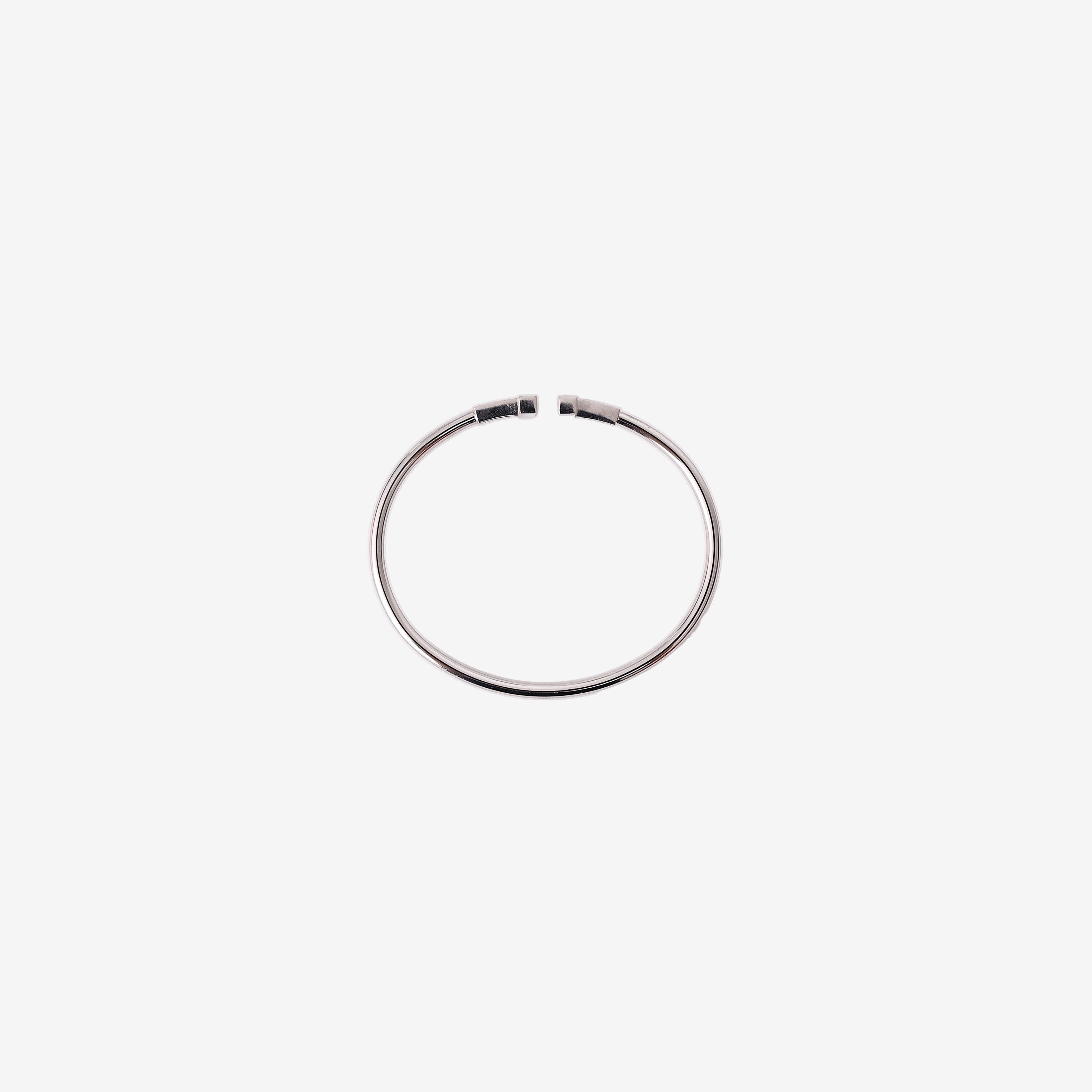 Tiffany & Co. T Wire Bracelet in 18k White Gold with Turquoise and Diamonds detail view