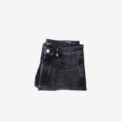Chanel SS26 Denim Jeans in Black Cotton (Size 40) (Contact to Enquire)