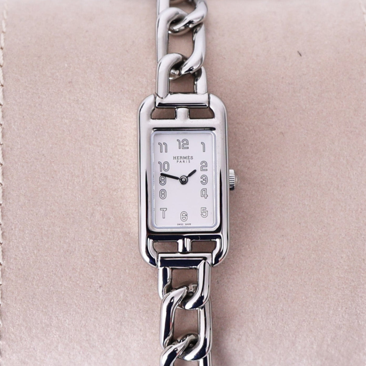 Hermès Nantucket Watch in Silver Stainless Steel detail view