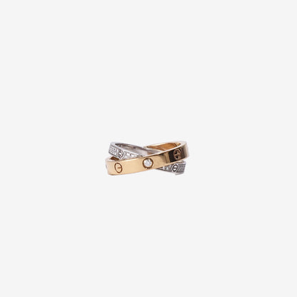 Cartier Be Love Ring in 18k Yellow Gold/White Gold with Diamonds