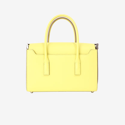 Hermès New Drag 22 in Lime Yellow Evercolor Leather with Palladium Hardware back view