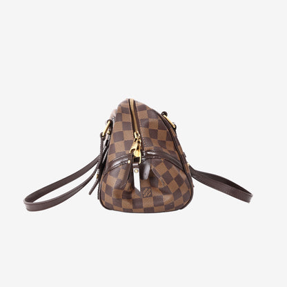 Louis Vuitton Rivington PM Handbag in Damier Ebene Canvas with Gold Hardware