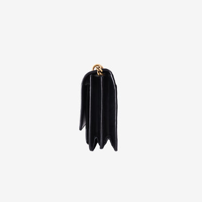 Saint Laurent Sunset Bag in Black Calfskin Leather with Gold Hardware