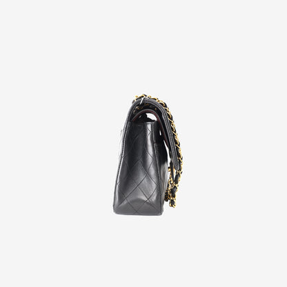 Chanel Vintage Classic Flap Medium in Black Lambskin Leather with Gold Hardware