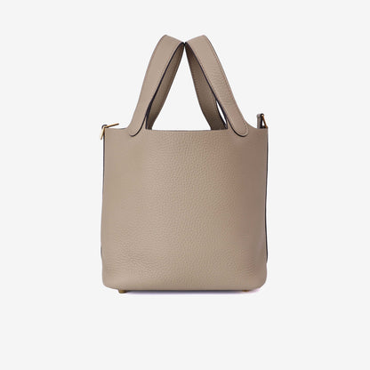 Hermès Picotin 18 in Beige Marfa Clemence Leather with Gold Hardware side view