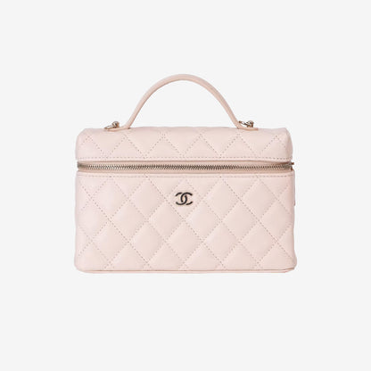Chanel Classic Vanity with Chain in Light Pink Calfskin Leather with Gold Hardware (Contact to Enquire)